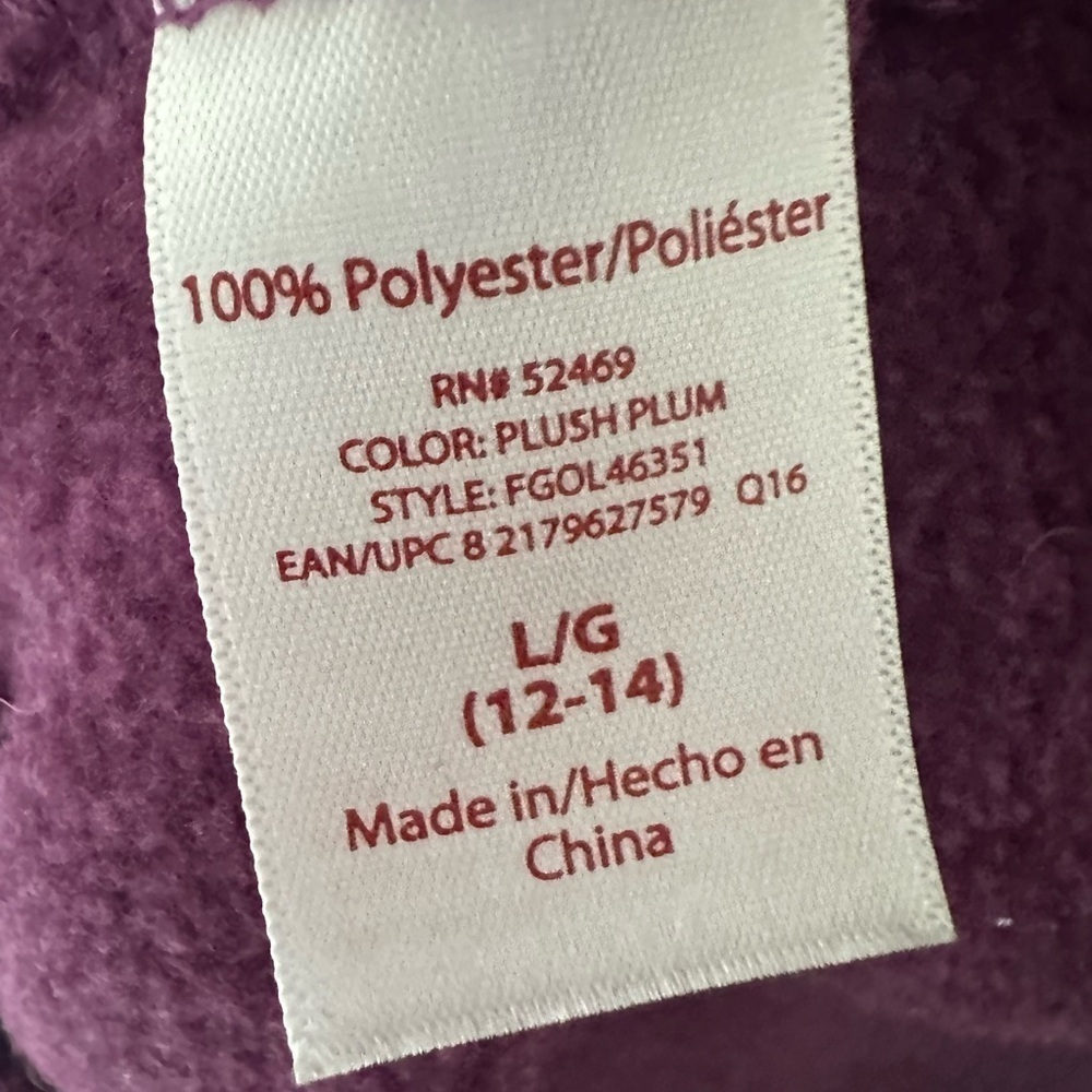 Faded Glory Sweatshirt Women’s L Purple Full Zip Activewear Jacket - Picture 6 of 7
